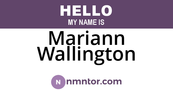 Mariann Wallington
