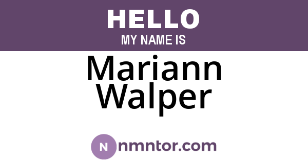 Mariann Walper