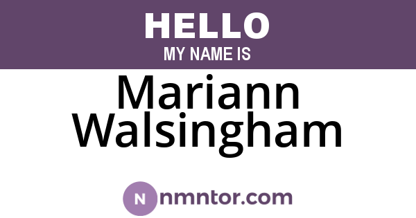 Mariann Walsingham