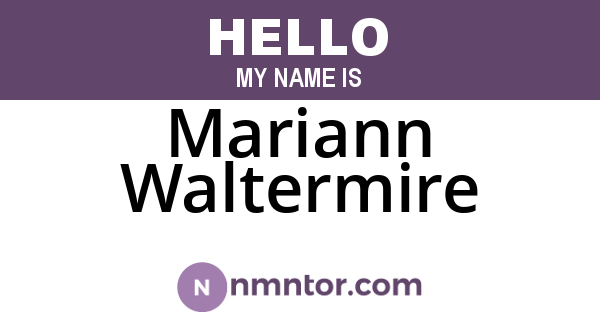 Mariann Waltermire