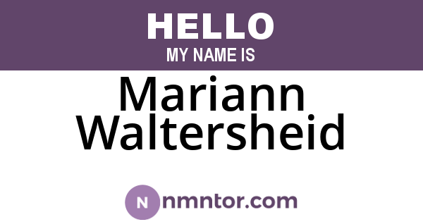 Mariann Waltersheid