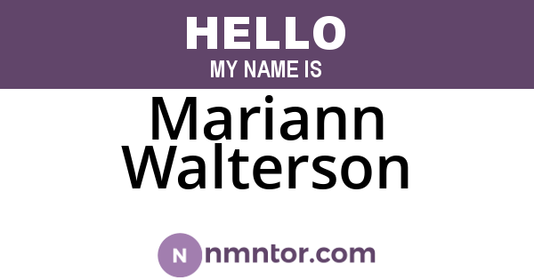Mariann Walterson