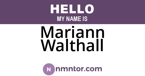 Mariann Walthall