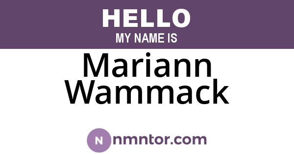 Mariann Wammack