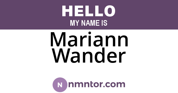 Mariann Wander