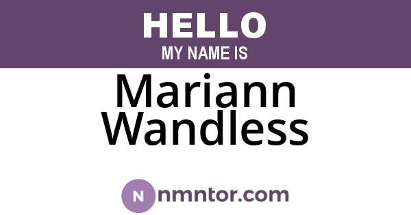 Mariann Wandless