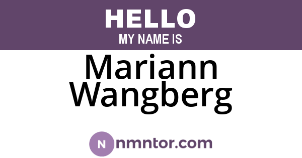 Mariann Wangberg