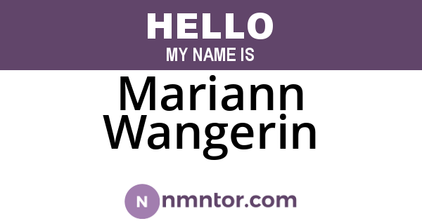 Mariann Wangerin