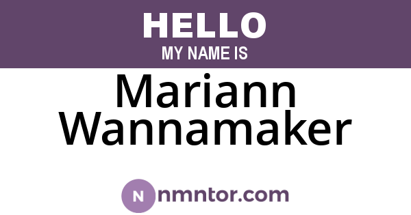 Mariann Wannamaker