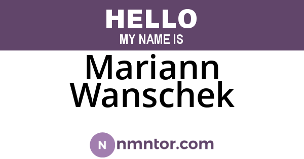 Mariann Wanschek