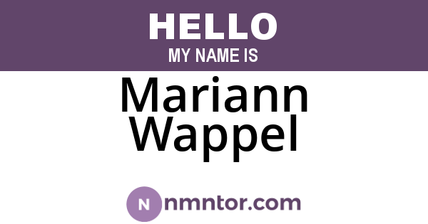 Mariann Wappel