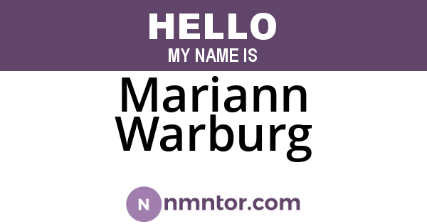 Mariann Warburg
