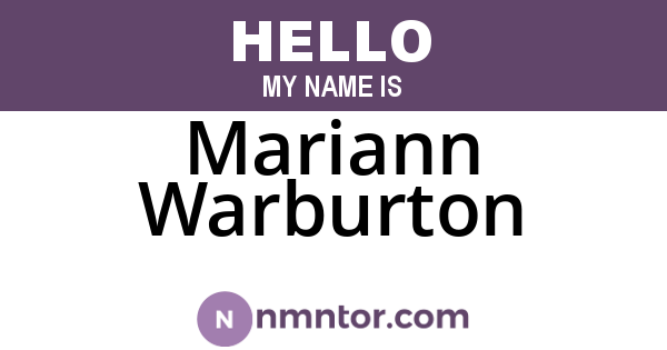 Mariann Warburton