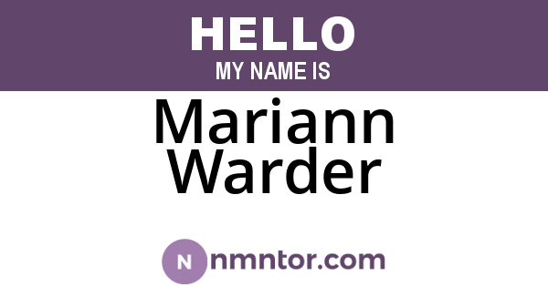 Mariann Warder