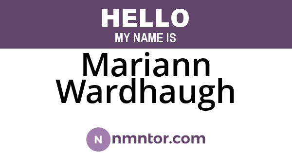 Mariann Wardhaugh