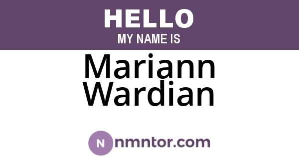 Mariann Wardian