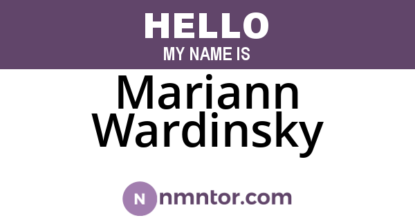 Mariann Wardinsky
