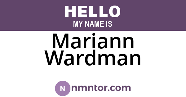 Mariann Wardman