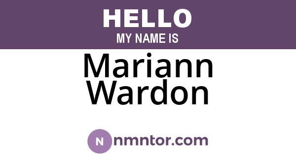 Mariann Wardon