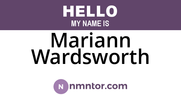 Mariann Wardsworth