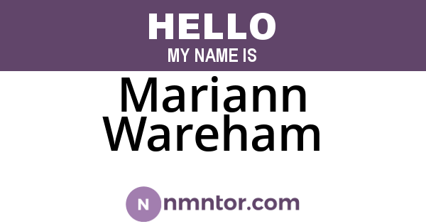 Mariann Wareham