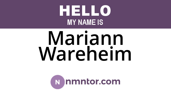 Mariann Wareheim