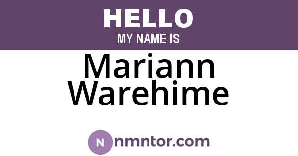Mariann Warehime