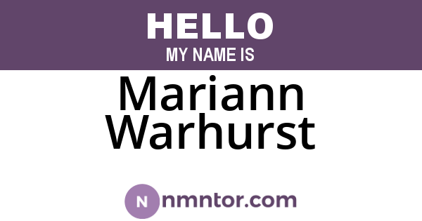 Mariann Warhurst