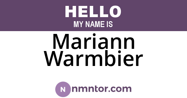Mariann Warmbier