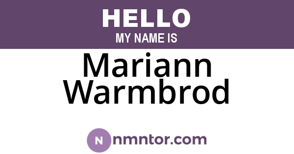 Mariann Warmbrod