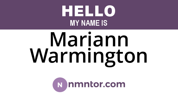 Mariann Warmington