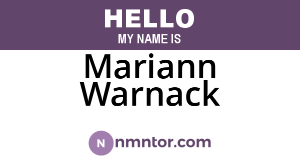 Mariann Warnack
