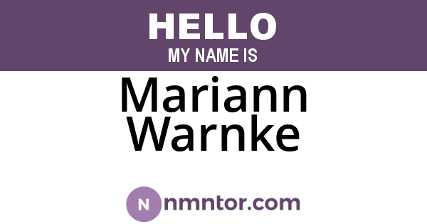 Mariann Warnke