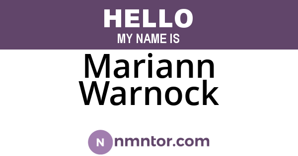 Mariann Warnock
