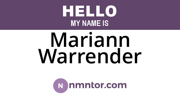 Mariann Warrender