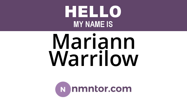 Mariann Warrilow