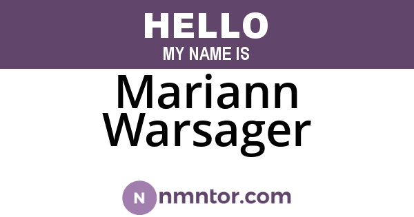 Mariann Warsager