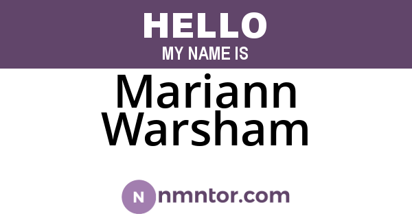 Mariann Warsham