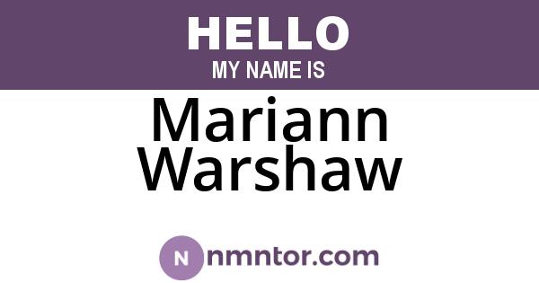 Mariann Warshaw