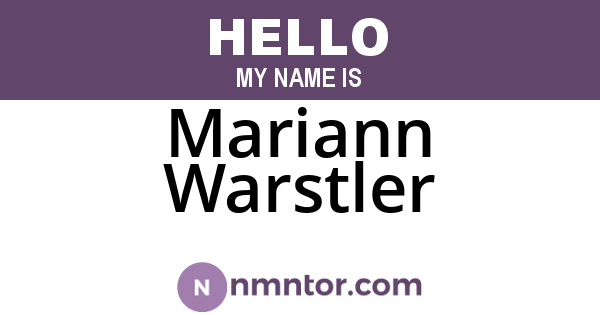 Mariann Warstler