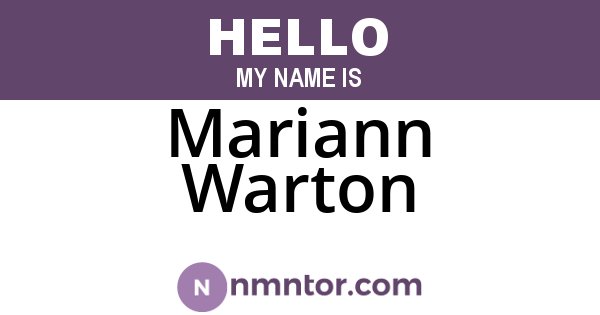 Mariann Warton