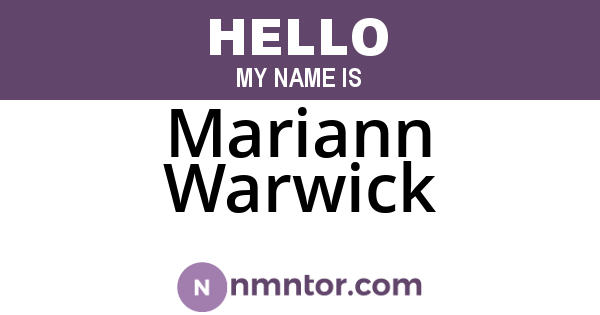 Mariann Warwick