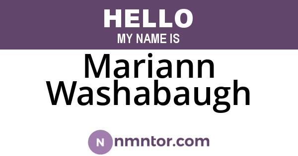 Mariann Washabaugh
