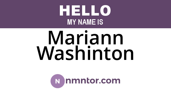 Mariann Washinton