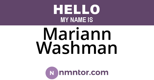 Mariann Washman