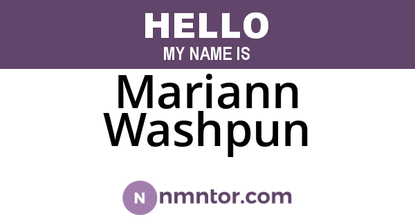 Mariann Washpun