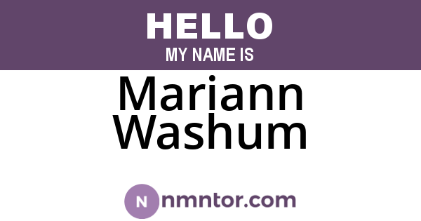 Mariann Washum