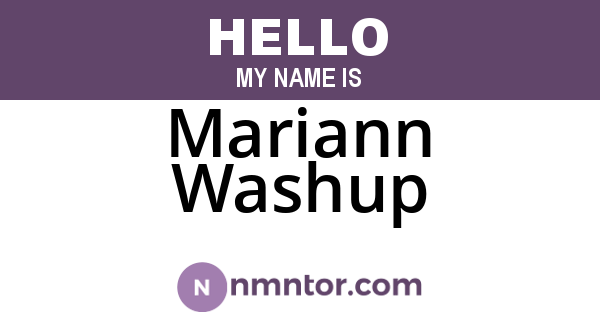 Mariann Washup