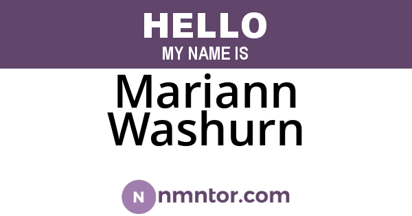 Mariann Washurn
