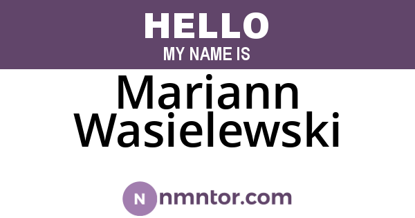 Mariann Wasielewski